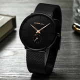 Men Slim Mesh Steel Waterproof Sport Watch