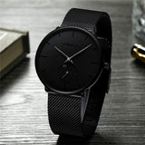 Men Slim Mesh Steel Waterproof Sport Watch
