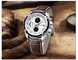 Men Fashion Genuine Leather Chronograph Watch