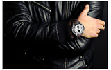Men Fashion Genuine Leather Chronograph Watch