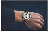 Men Fashion Genuine Leather Chronograph Watch
