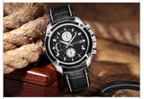Men Fashion Genuine Leather Chronograph Watch