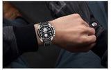 Men Fashion Genuine Leather Chronograph Watch