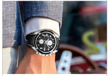 Men Fashion Genuine Leather Chronograph Watch