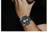 Men Fashion Genuine Leather Chronograph Watch