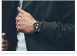 Men Fashion Genuine Leather Chronograph Watch