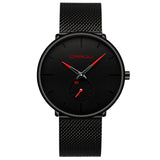 Men Slim Mesh Steel Waterproof Sport Watch