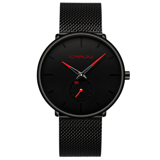 Men Slim Mesh Steel Waterproof Sport Watch