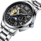 Men Sport Leather Tourbillon Automatic Watch