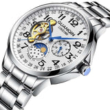 Men Sport Leather Tourbillon Automatic Watch