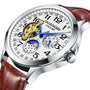 Men Sport Leather Tourbillon Automatic Watch
