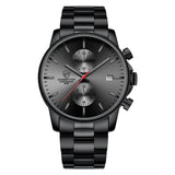 Men Casual Stainless Steel Sports Waterproof Watch