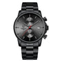 Men Casual Stainless Steel Sports Waterproof Watch