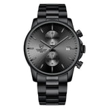 Men Casual Stainless Steel Sports Waterproof Watch
