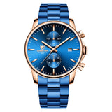 Men Casual Stainless Steel Sports Waterproof Watch