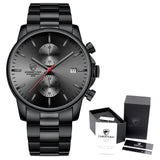 Men Casual Stainless Steel Sports Waterproof Watch