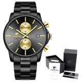 Men Casual Stainless Steel Sports Waterproof Watch