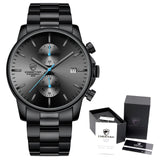 Men Casual Stainless Steel Sports Waterproof Watch