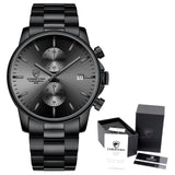 Men Casual Stainless Steel Sports Waterproof Watch