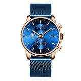 Men Casual Stainless Steel Sports Waterproof Watch
