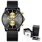 Men Casual Stainless Steel Sports Waterproof Watch