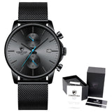 Men Casual Stainless Steel Sports Waterproof Watch