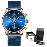 Men Casual Stainless Steel Sports Waterproof Watch